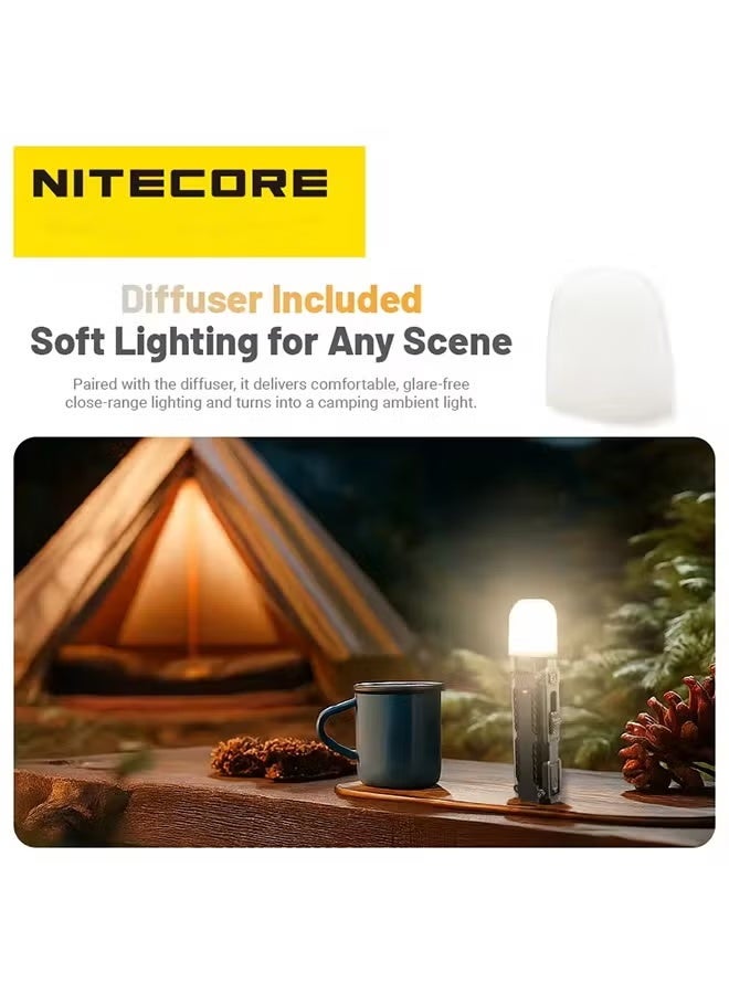 نايت كور مصباح يدوي NITECORE EDC09 للاستخدام اليومي، يتميز بمؤشر تجسيد لوني عالٍ، وثلاث درجات حرارة لونية قابلة للتعديل حتى 102 درجة، ومنفذ USB-C قابل لإعادة الشحن، وبطارية ليثيوم أيون مدمجة. - Image 5
